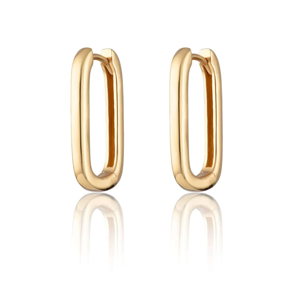 Oval Hoop Earrings - Gold