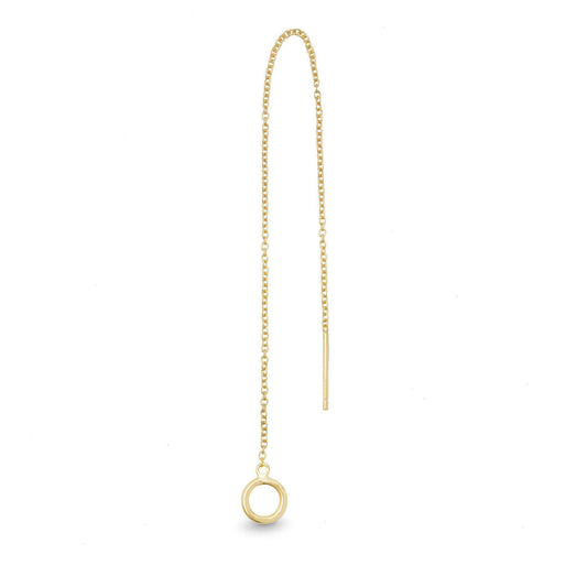 Hilo yellow gold single threader earring