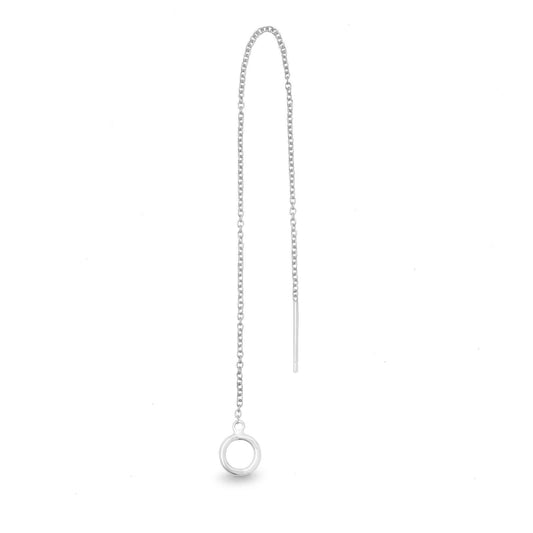 Hilo white gold single threader earring