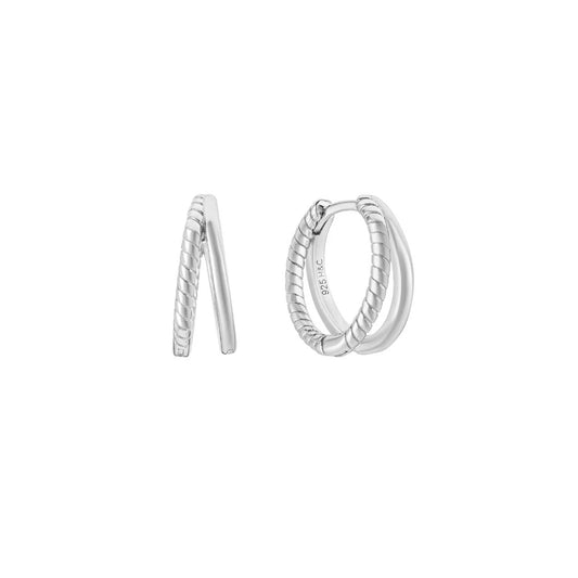 Melliza white gold plated large hoop earring