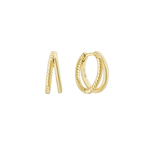 Melliza yellow gold plated large hoop earring (single)