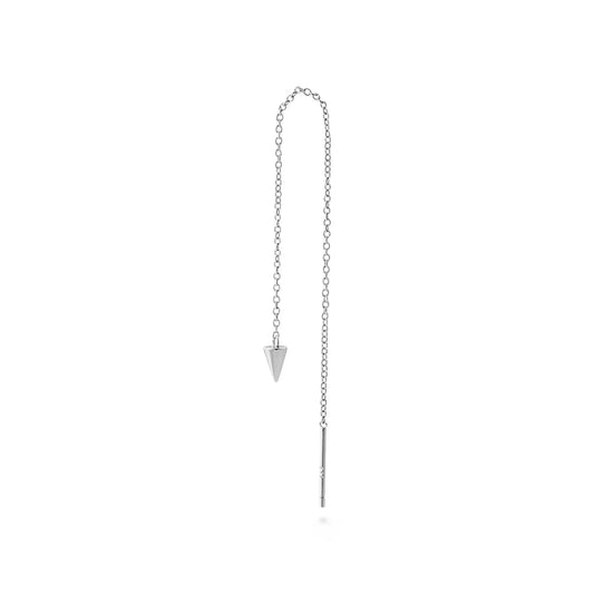 Espiga White gold spike threader earring