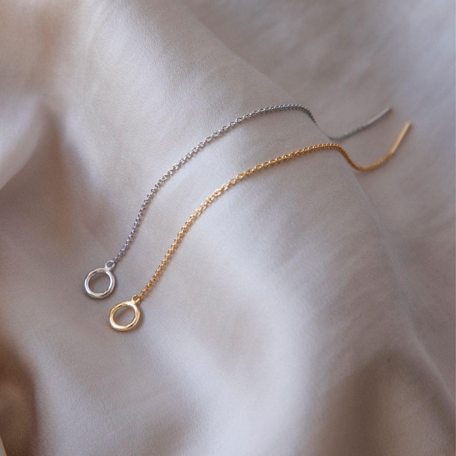 Hilo White Gold Plated Single Threader Earring