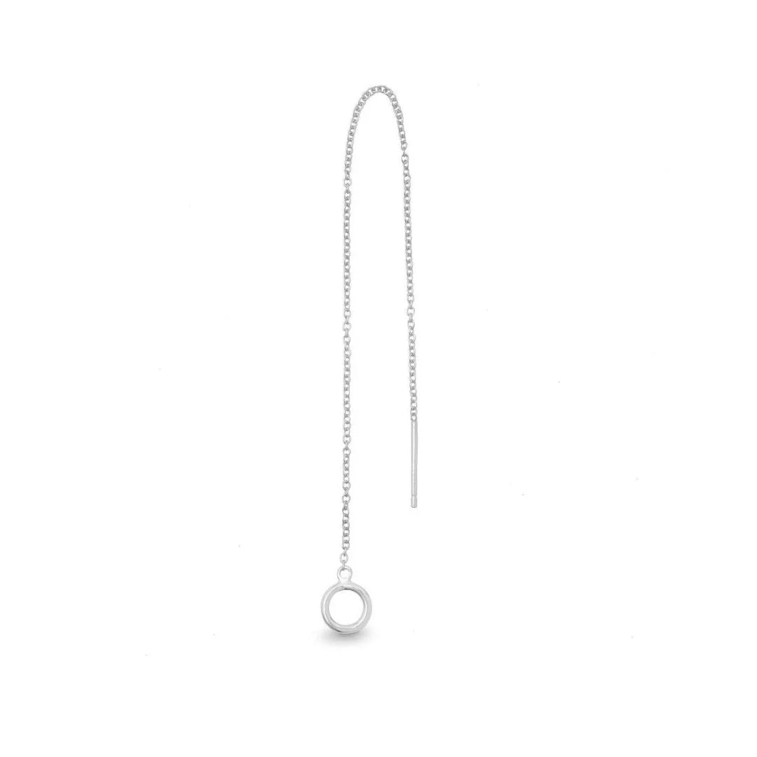 Hilo White Gold Plated Single Threader Earring