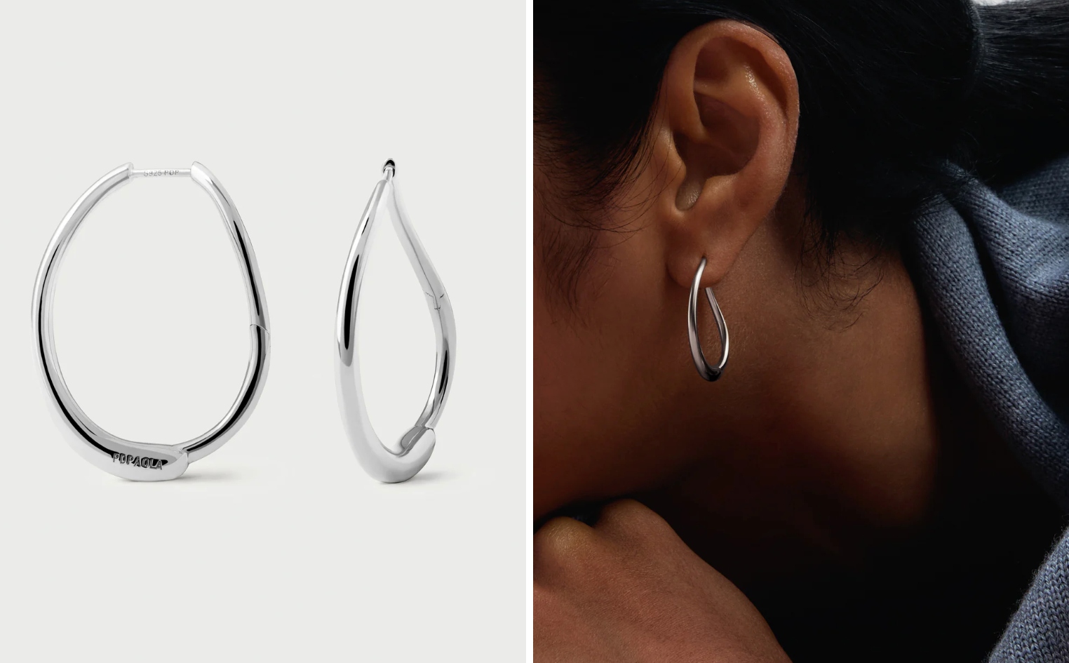 Halo Silver Hoops