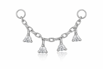 Silver Crystal Droplet Chain Charm