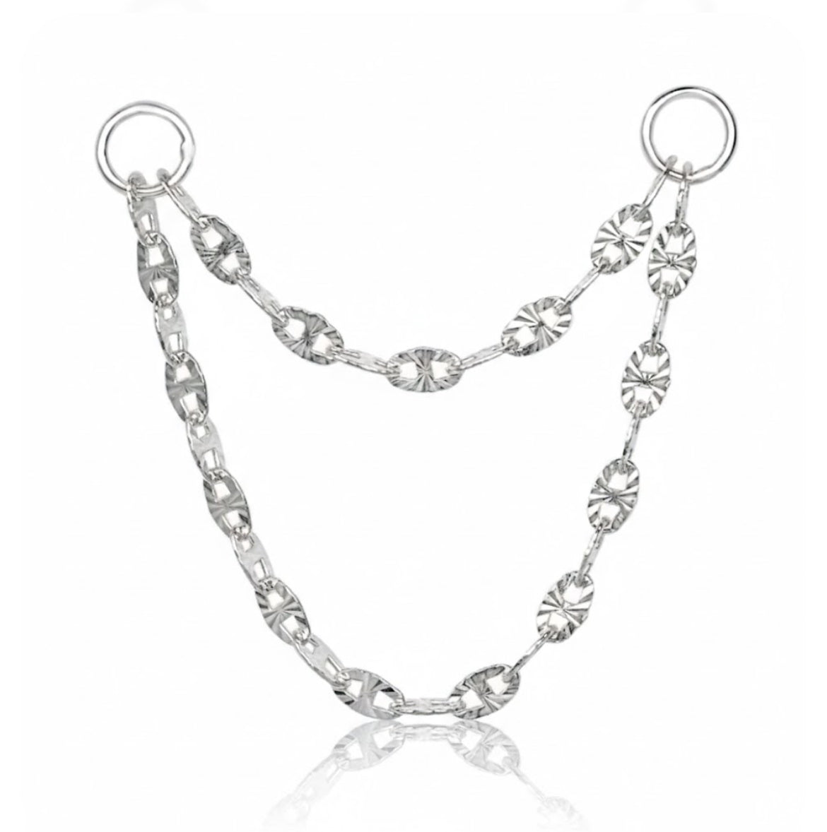 Silver Shimmer Layered Chain Charm