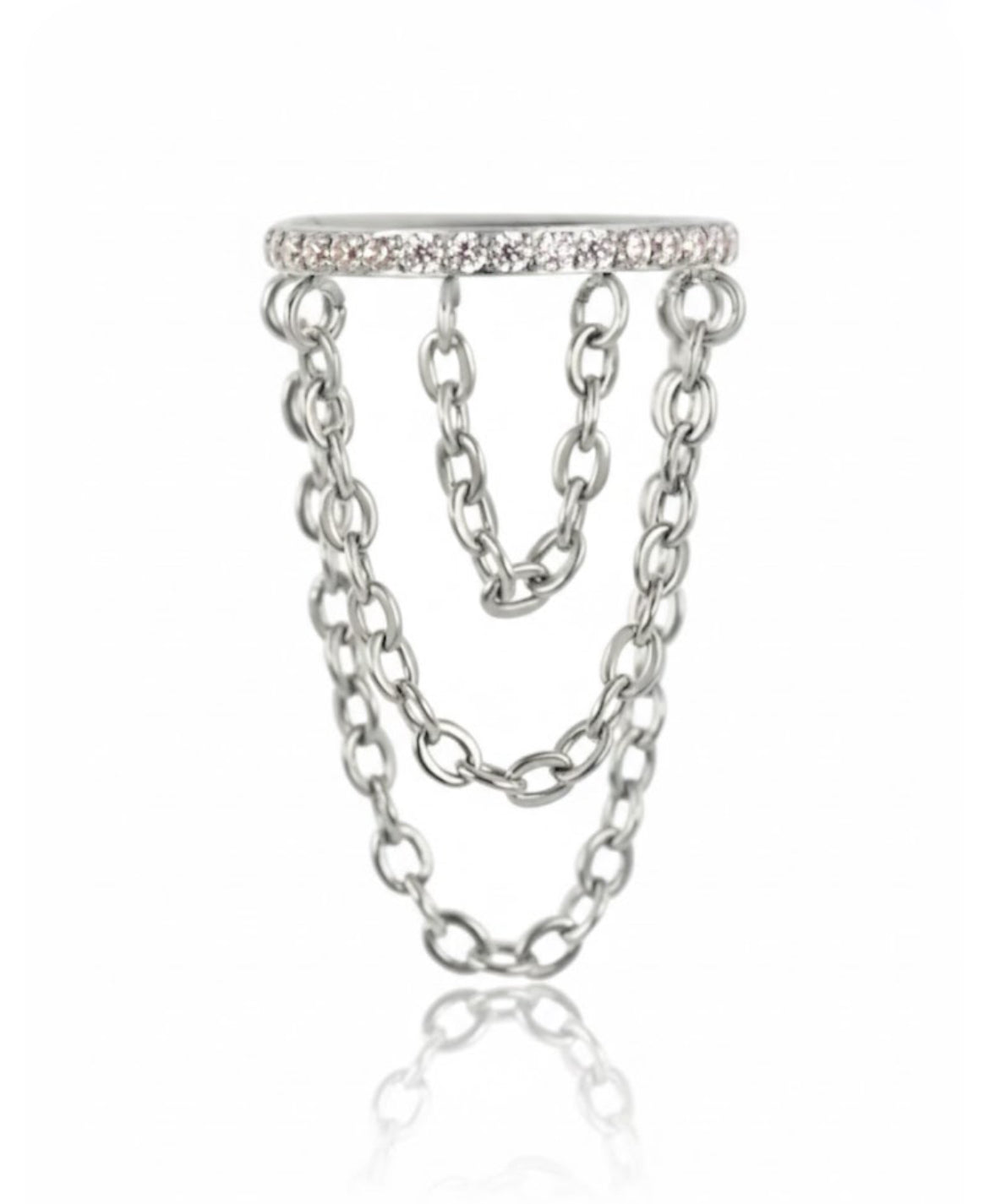 Silver CALLISTA Layered Chain Conch Hoop