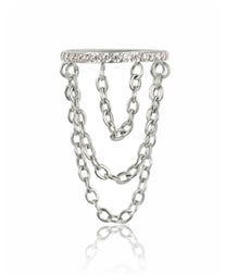 Silver CALLISTA Layered Chain Conch Hoop