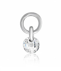 Silver Tiny Solitaire Crystal Charm