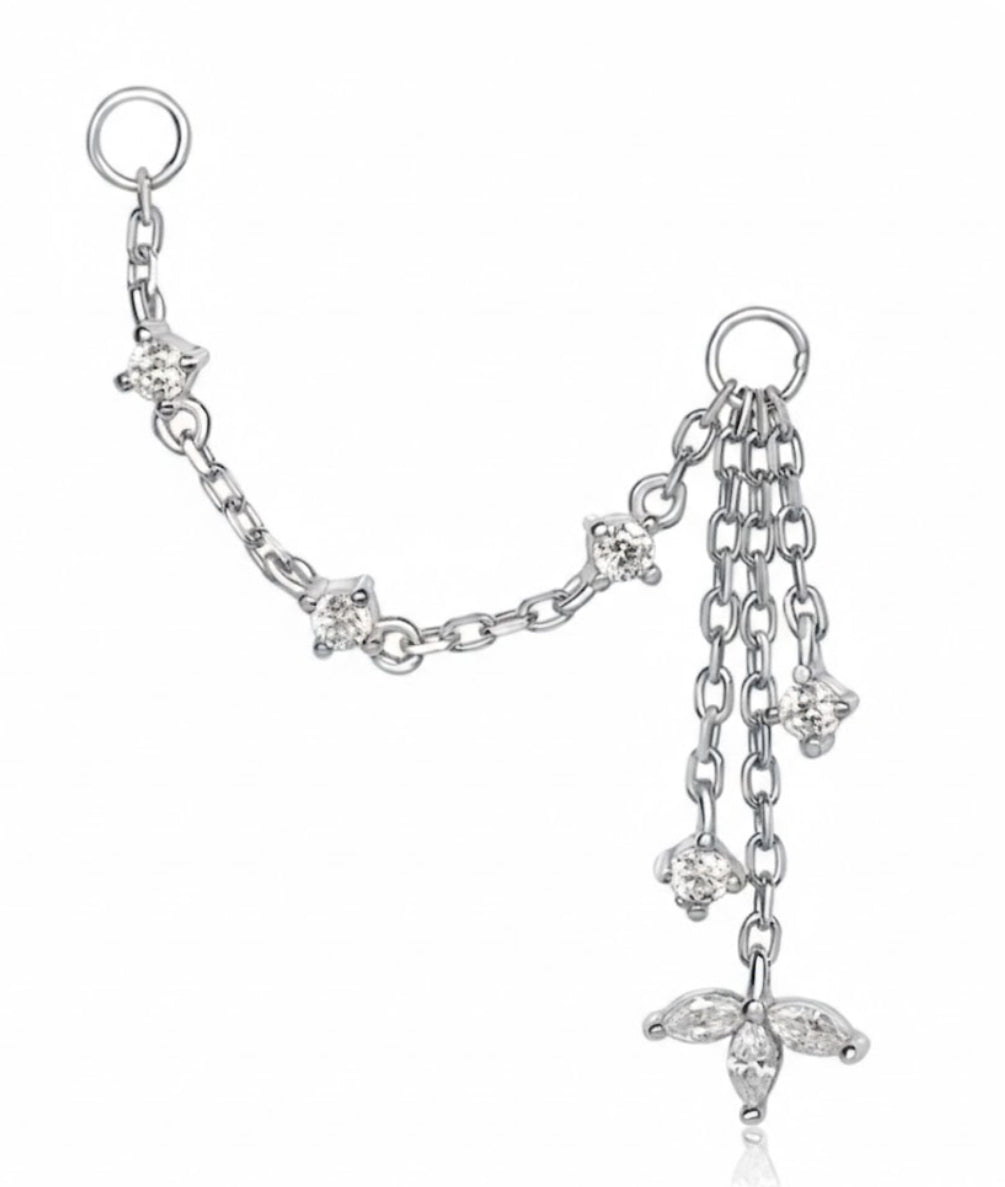 Silver LANI Droplet Chain Charm