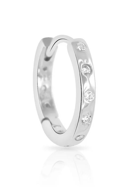 Silver HAVANA Slim Starburst Huggie Hoop