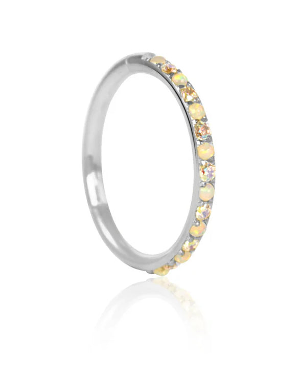 Silver MYSTIC Opal &amp; Aura Cartilage Hoop