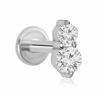Silver DUO Stacked Threadless Cartilage Stud
