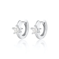 Sparkling Single Star Huggie Earrings