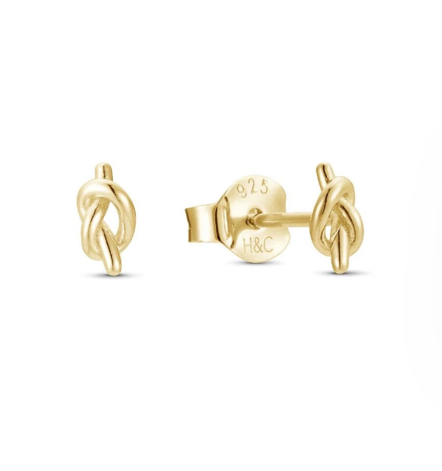 Presila knot stud gold single earring