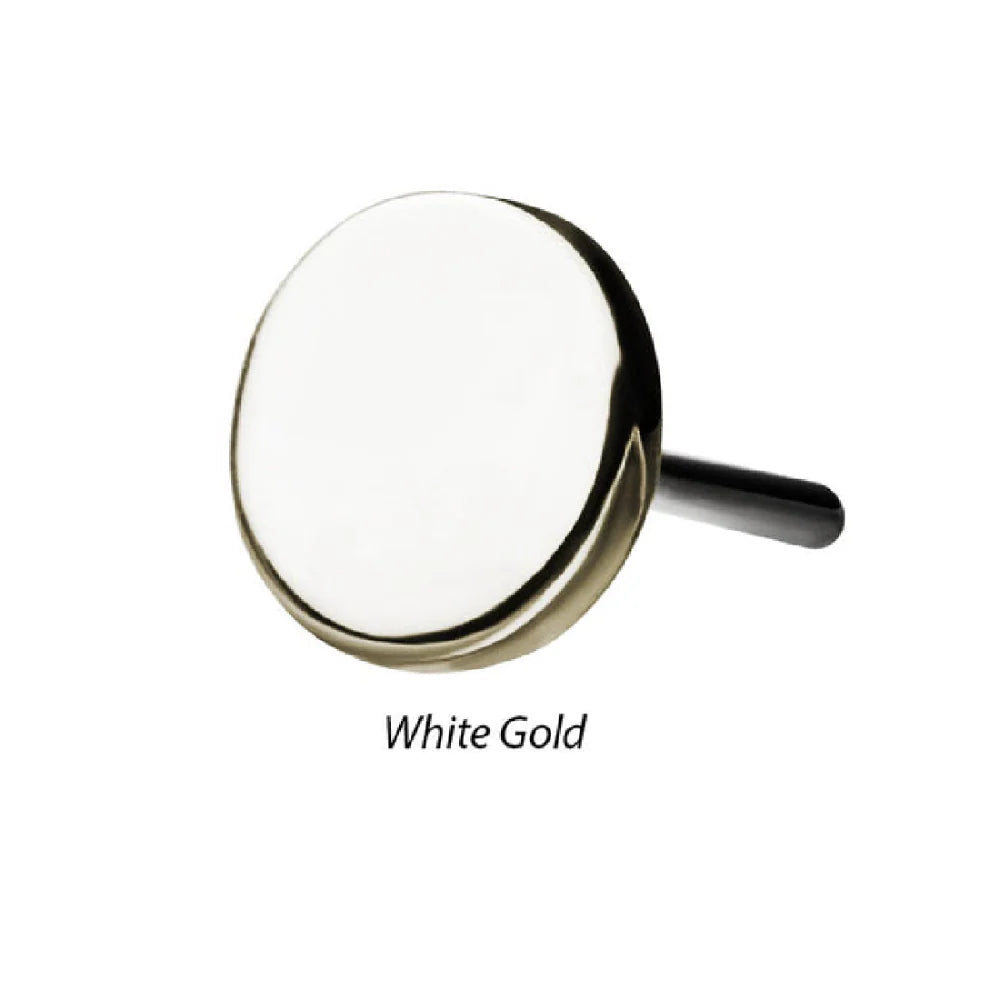 14Kt White Gold Threadless Disk Top