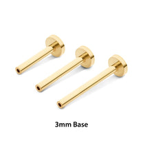 14Kt Gold Threadless Labret with 5mm Flat Base