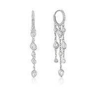 Elysian waterfall huggie hoops silver (pair)