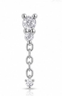 Alchemy drop cartilage stud silver
