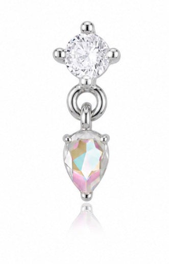Echo droplet cartilage stud silver
