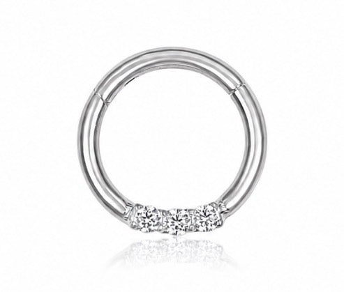 Alchemy daith hoop silver
