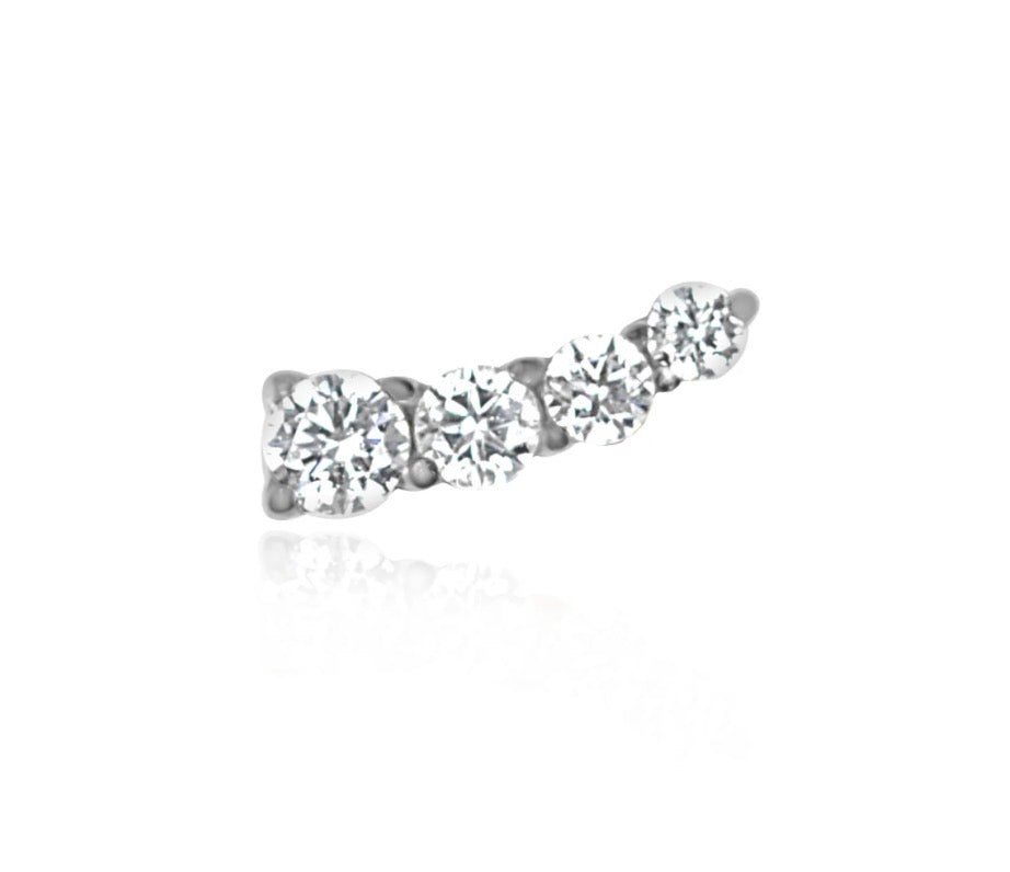 Pegasus curved cartilage stud silver