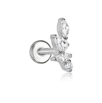 Deia curved cartilage stud silver