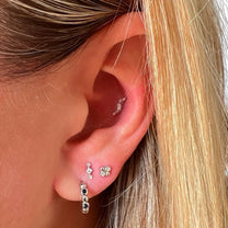 Stellar White Gold Plated Hoop Earring