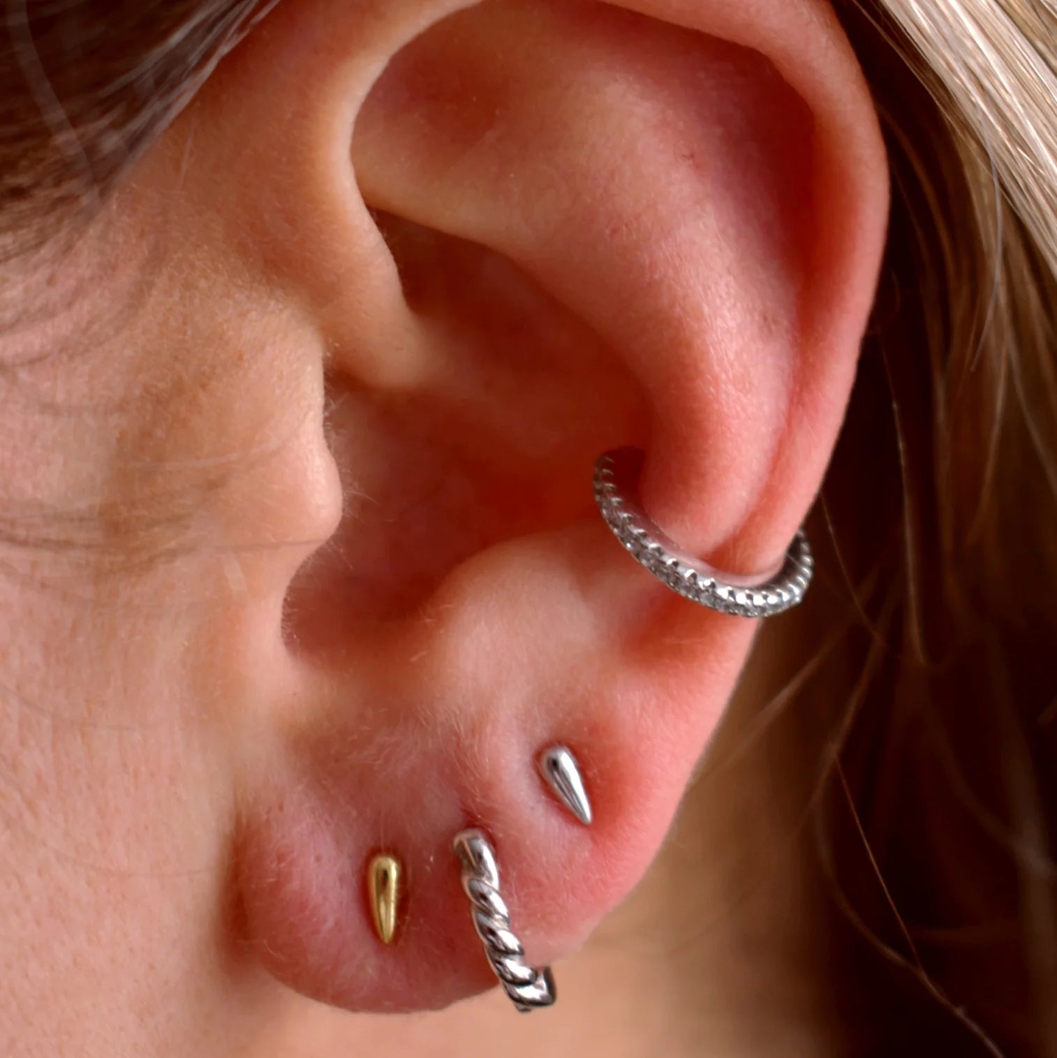 Pepita White Gold Plated Tiny Seed Stud Earring