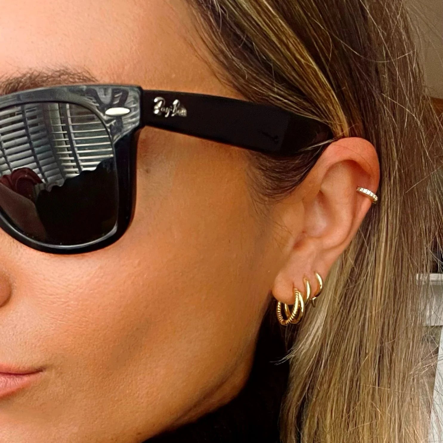 Melliza Yellow Gold Plated Large Hoop Earring