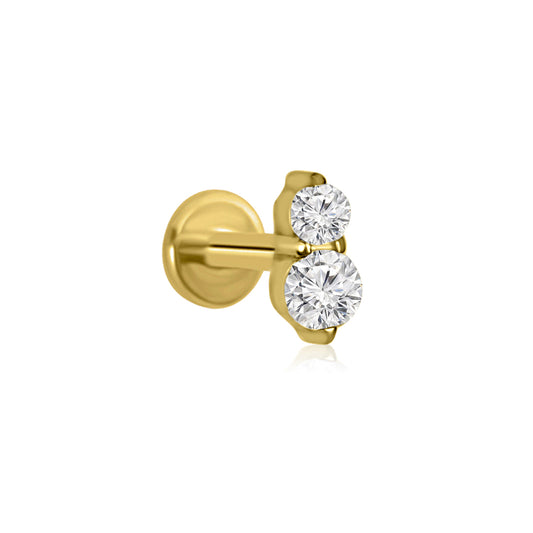 Duo Stacked Cartilage Labret Stud