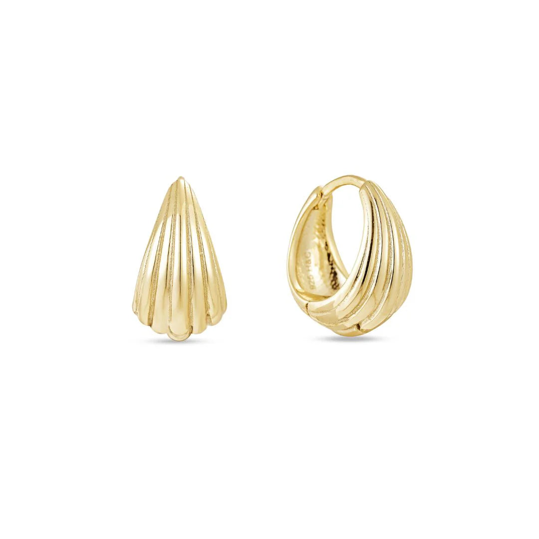 Isla Yellow Gold Plated Domed Hoop Earrings