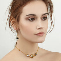 Gold Vermeil Exposed Ivory Pearl Drop Earrings