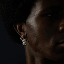 Gold Vermeil Pearl Droplet Hoop Earring