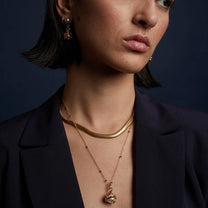 Gold Entwined Fresh Water Pearl Necklace