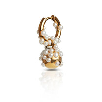 Gold Vermeil Pearl Droplet Hoop Earring