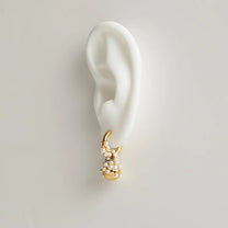 Gold Vermeil Pearl Droplet Hoop Earring