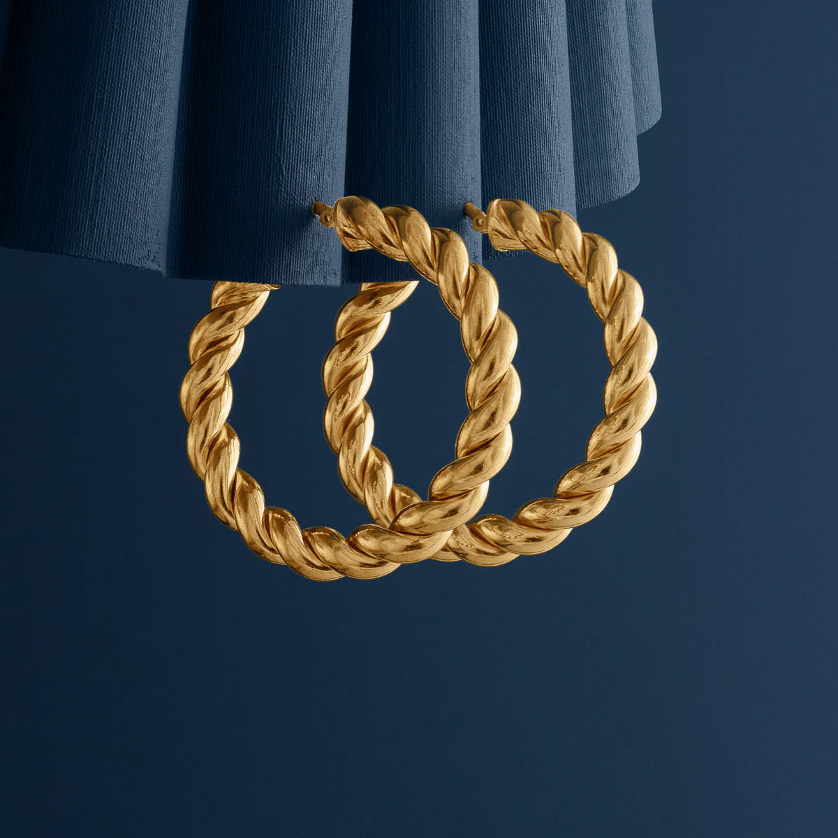 Large Thick Gold Spiral Earrings