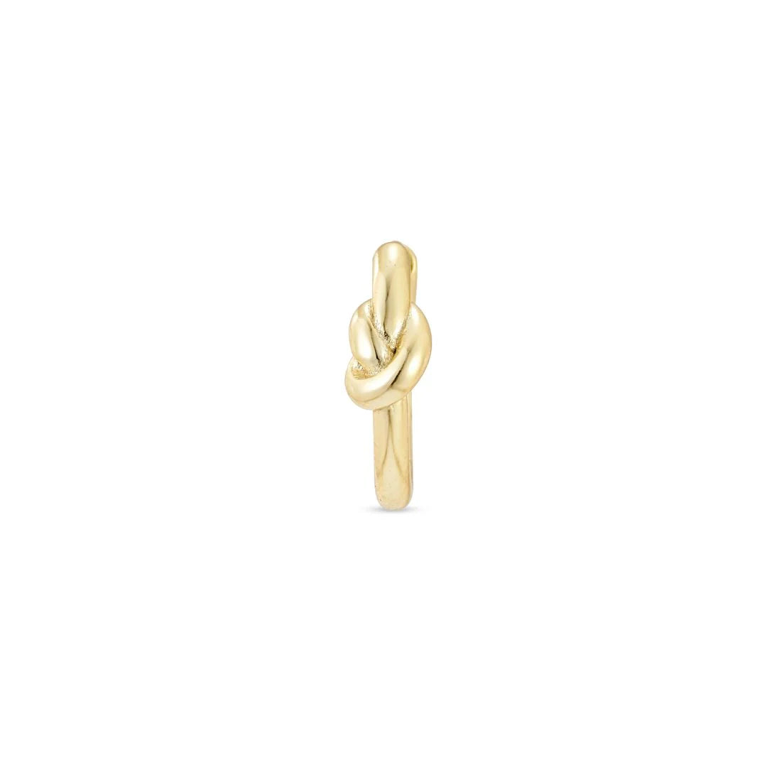 Lazo Yellow Gold Plated Knot Huggie Hoop Earring (PAIR)