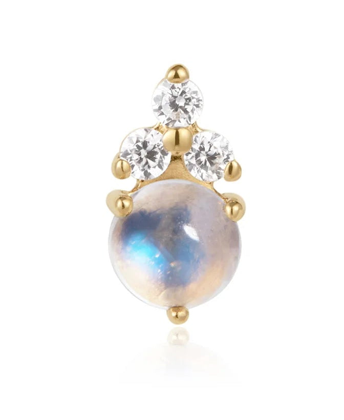 Midsummer - White CZ / Rainbow Moonstone
