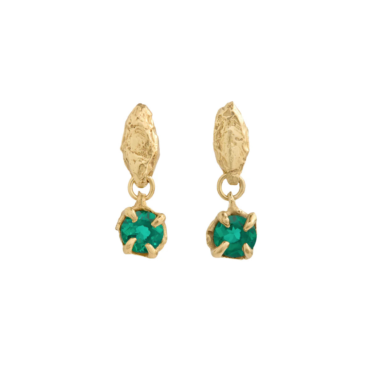 Mini Tota Emerald Earrings