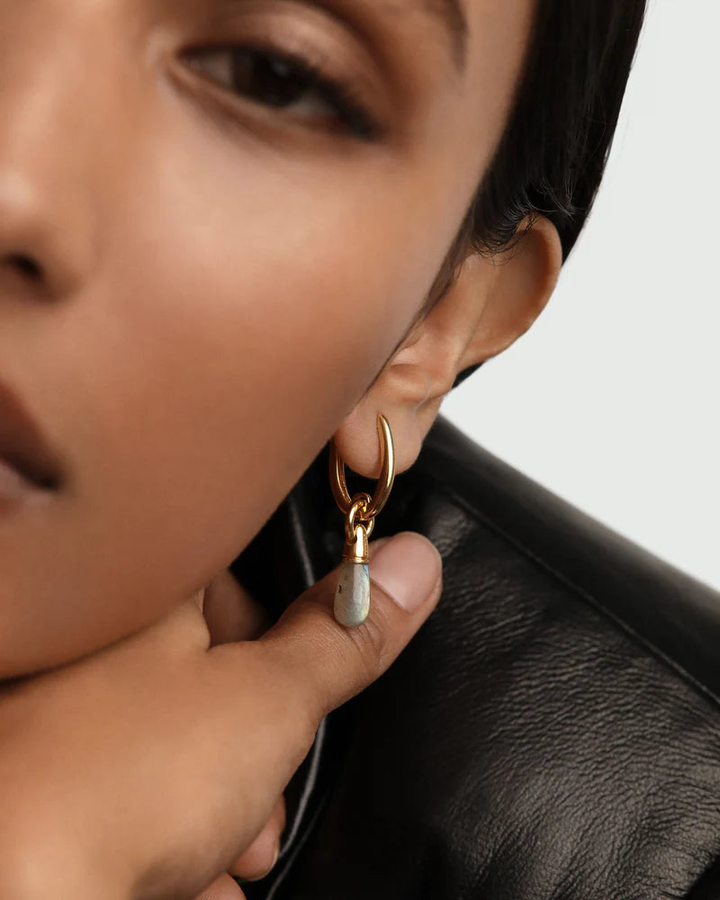 Labradorite Jupiter Single Hoop