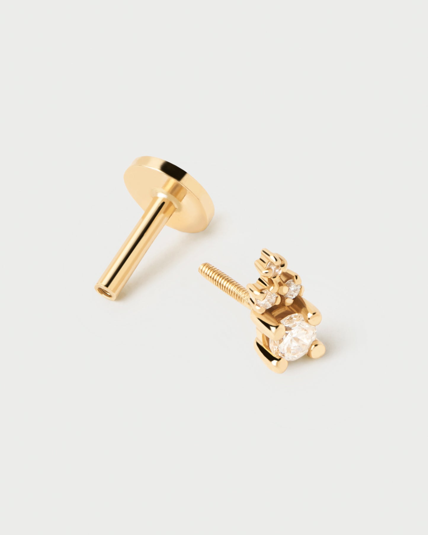 18k Solid Yellow Gold and Diamond Chelsea Single Earring