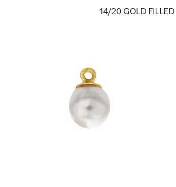 14/20 Yellow Gold-Filled White Crystal Pearl Charm