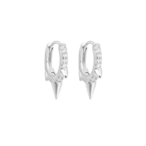 Picchi White Gold Plated Spike Huggie Hoop Earring