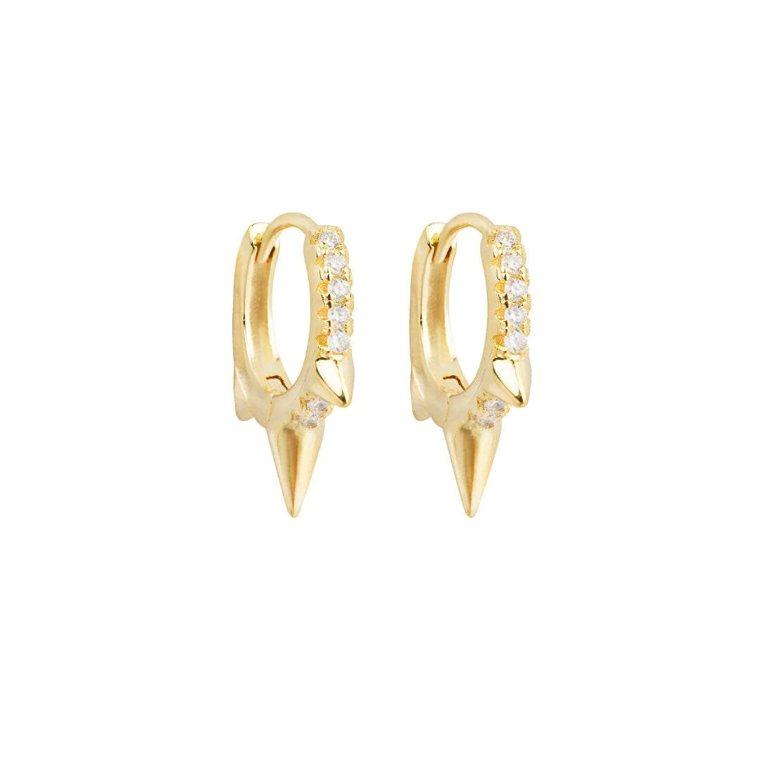 Picchi Gold Plated Spike Huggie Hoop Earring