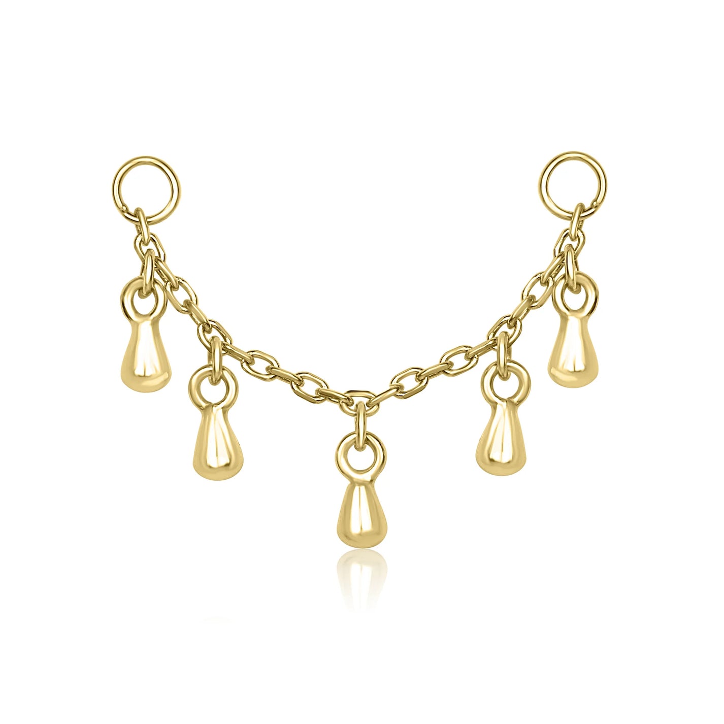 INDRA Droplet Earring Chain SILVER