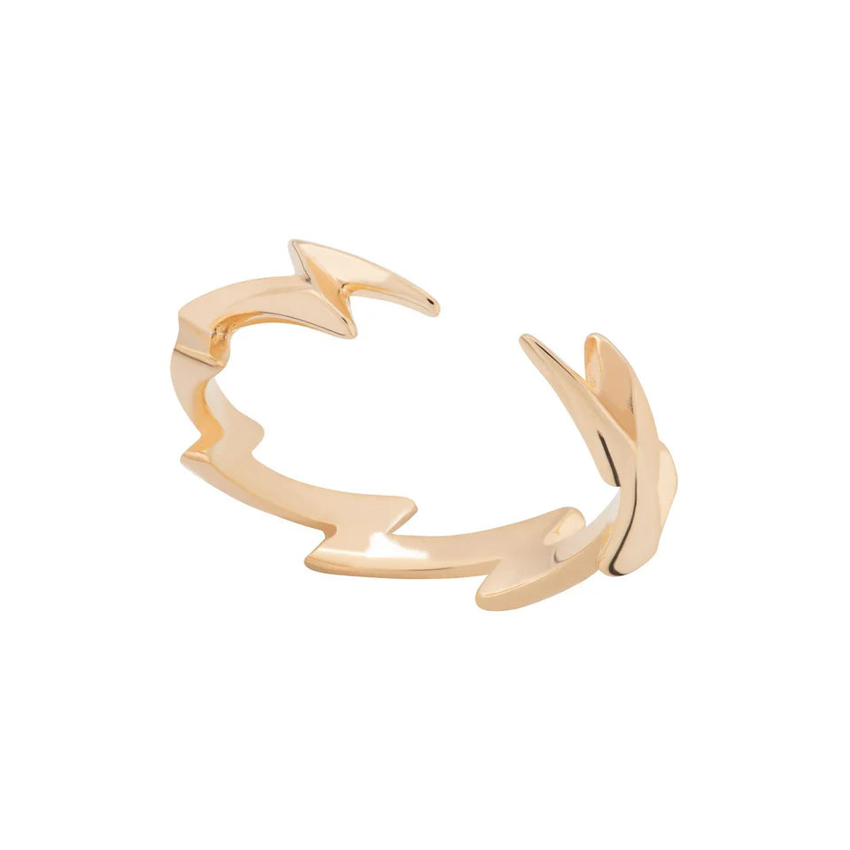 Silver Lightning Bolt Adjustable Ring