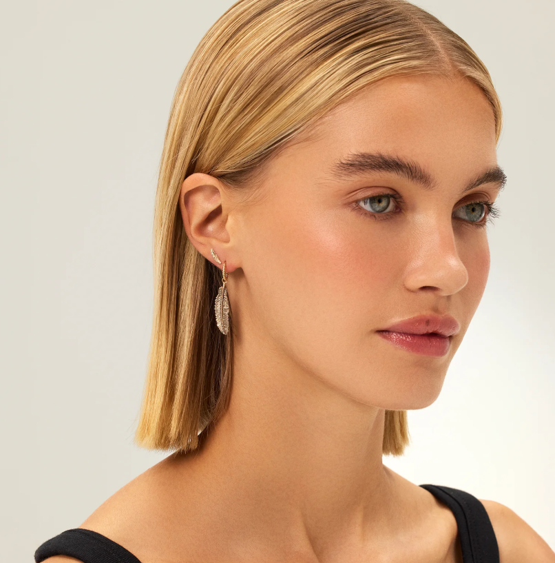 Feather White Diamond Piercing 8.00mm